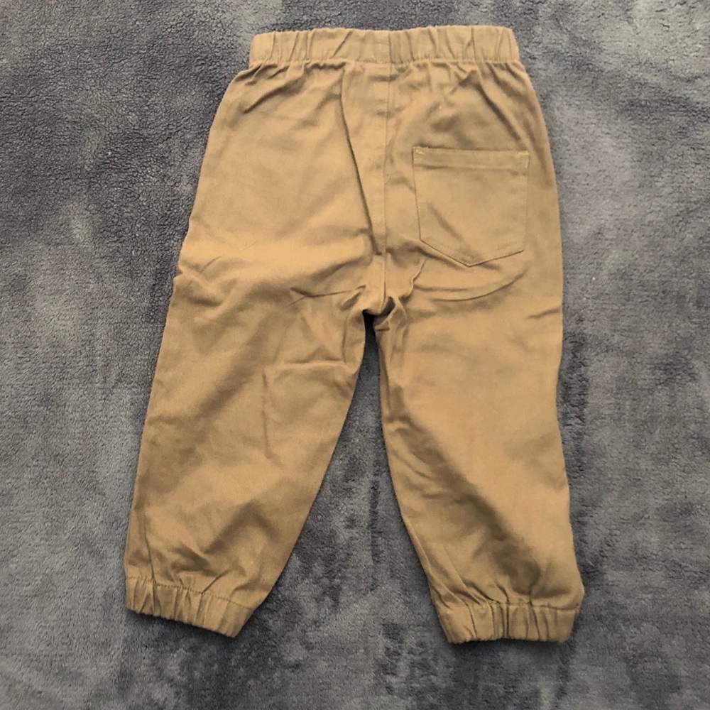 Boys elastic waist khaki cuffed pant - Picture 2 of 2